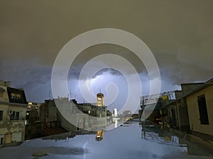 Big shelf cloud on the severe thunderstorm approaching Belgrade, Serbia. June 2019