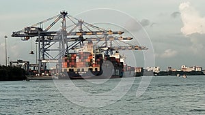 A big ship with container loding