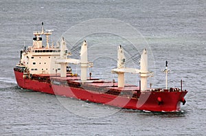 Big ship entering harbor