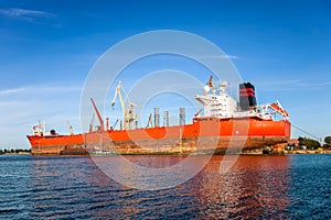 Big ship in a shipyard