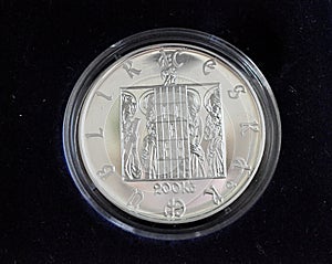 Big silver coin, Czech republic, Europe