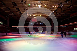 Big skating rink with multi-coloured illumination