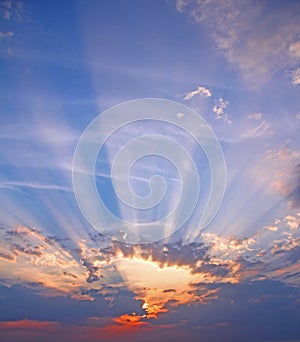 Big sky sunburst rays