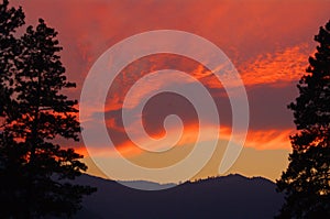 Big Sky sunset, Western Montana