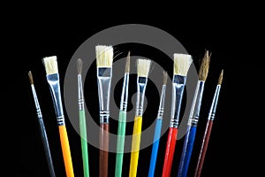 Big and small colour paintbrushes