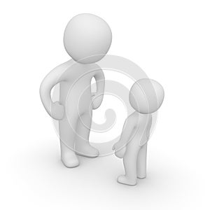 Big and small 3d peoples.