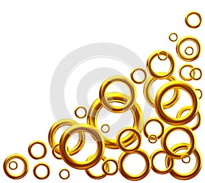 Big and small rings folded triangle in the corner