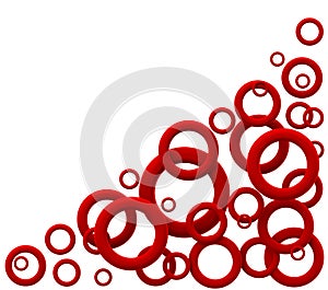 Big and small rings folded triangle in the corner