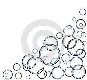 Big and small rings folded triangle in the corner