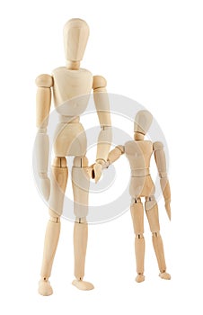Big and small wooden figures