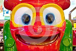 Big smiley face in game arcade