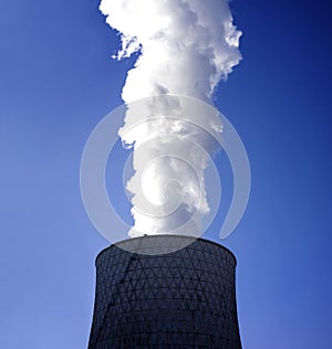 Big smoke from an industrial chimney