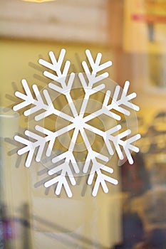 A big snowflake decorated glass