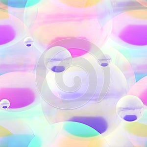 Big soap bubbles seamless pattern, scanlines effect