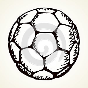 Big soccer ball. Vector drawing