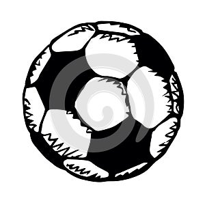 Big soccer ball. Vector drawing