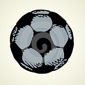 Big soccer ball. Vector drawing