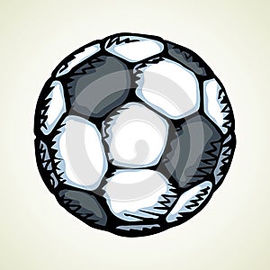 Big soccer ball. Vector drawing