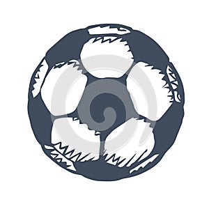 Big soccer ball. Vector drawing