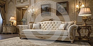Big sofa in classic interior
