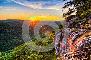 Big South Fork River gorge, sunset, Tennessee photo