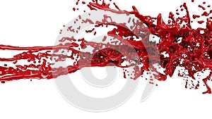 Big splashes. red liquid