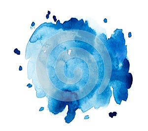 A Big Splatter of Blue Watercolor