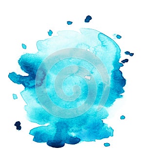 A Big Splatter of Blue Watercolor