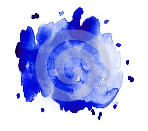 A Big Splatter of Blue Watercolor