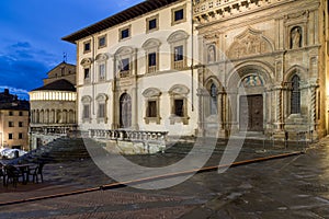 Big square or vasari night arezzo tuscan italy europe