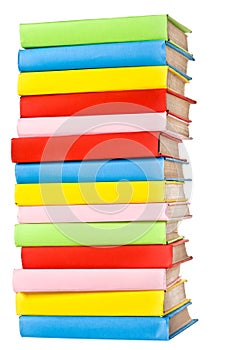 Big stack of books in hard cove