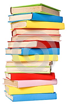 Big stack of books in hard cove