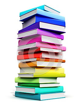 Big stack of color hardcover books