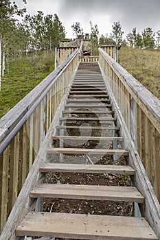 Big staircase in five finger rapids. The largest staircase in Yukon