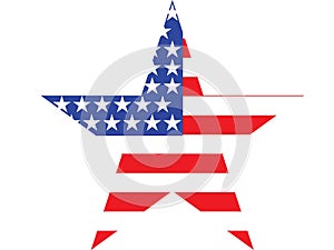 Big Star American Flag on White background