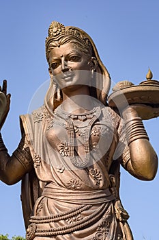 Big statue of Lord Radha Krishna near Delhi International airport, Delhi, India, Lord Krishna and Radha big statue touching sky at