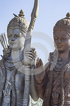 Big statue of Lord Sita Ram near Delhi International airport, Delhi, India, Lord Ram and Sita big statue touching sky at main