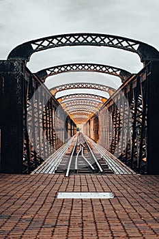 Big steel railway bridge dated 1902 in Kuala Kangsar, Malaysia