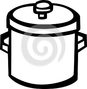 big stockpot vector illustration