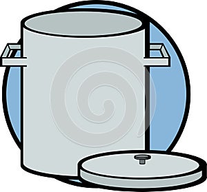 big stockpot vector illustration