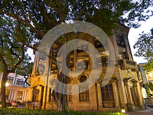 Big stone colonial building, Shamian Island, Guangzhou city, Guangdong, China.