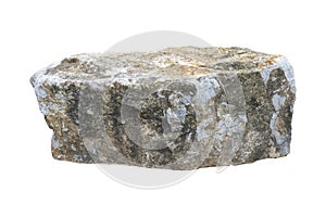 Large Stone Isolate. White Background