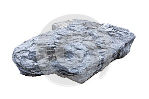 Large Stone Isolate. White Background
