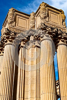 Big stone walls and foundation from the Palace of Fine Arts in San Francisco, California