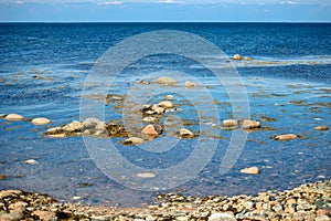 Big stones on the shore of the White Sea