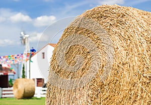 Big straw roll in farm