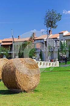 Big straw roll in farm
