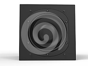 Big sub woofer music speaker - square shape - front view