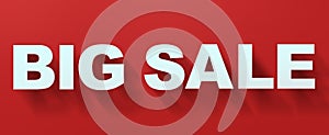 Big summer and autumn sales text on bright red background