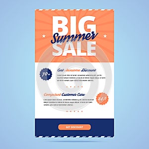 Big summer sale newsletter template.